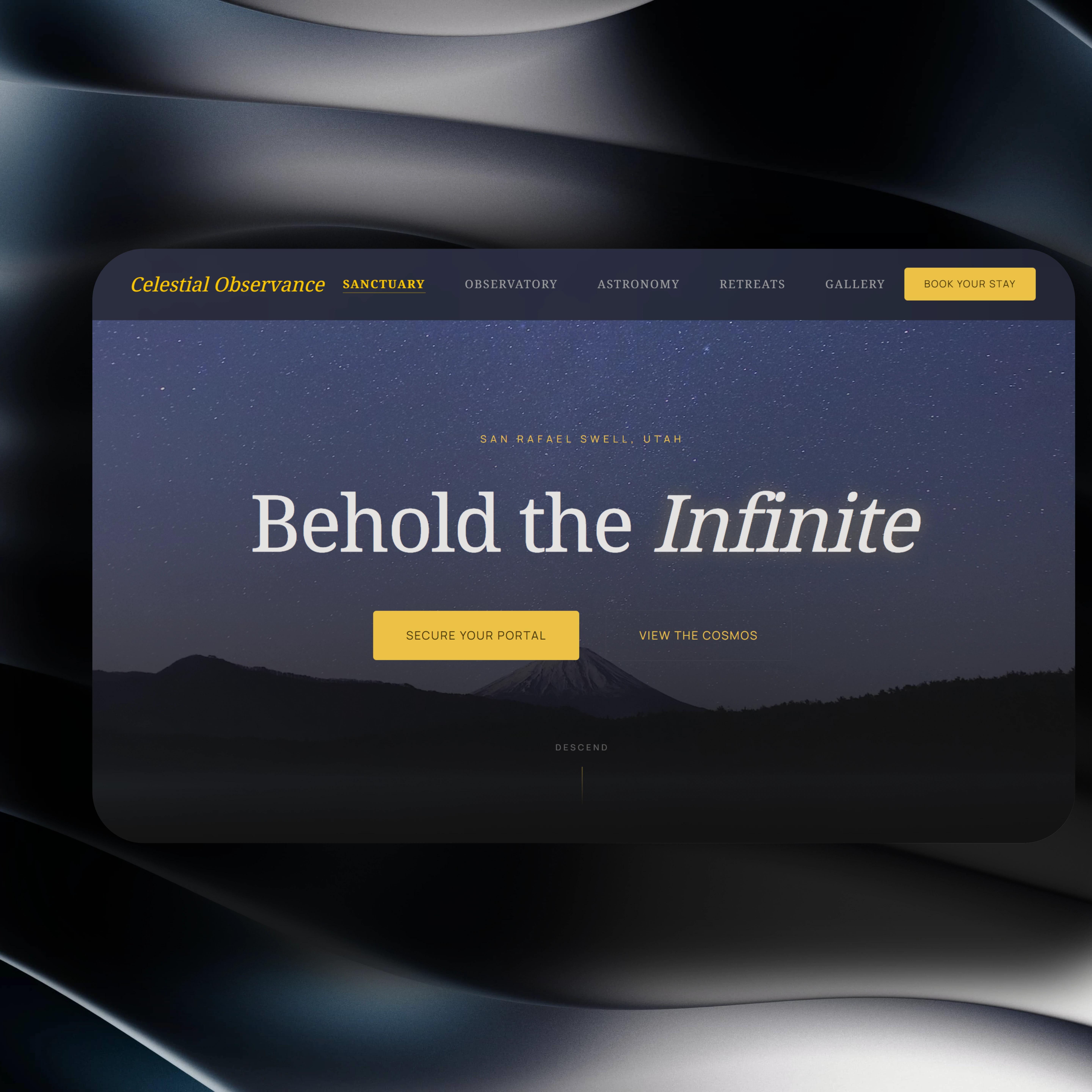 Celestial Observance Dark Sky Sanctuary — website preview